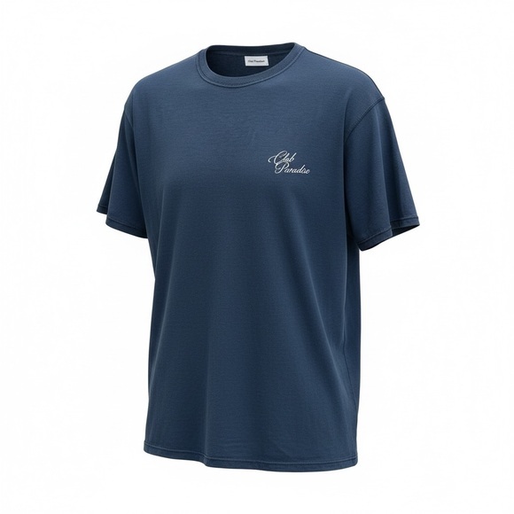 NWT Club Paradise Unisex Blue Resort Tee Raw Hems Classic Graphic Tee Shirt - XL - Picture 1 of 10